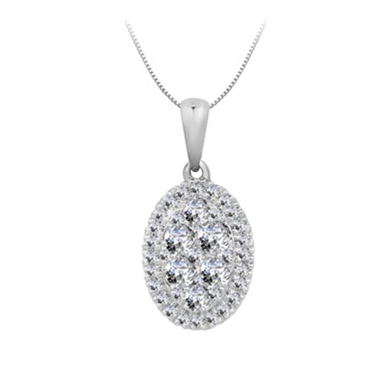 0.52ct VS/E-F Round Natural Diamond Cluster Pendant