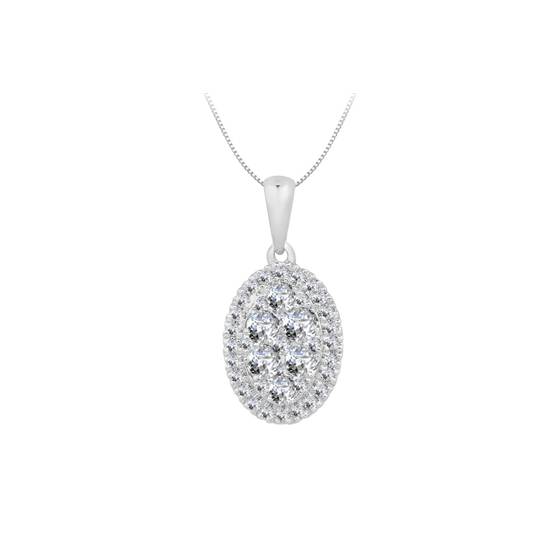 0.52ct VS/E-F Round Natural Diamond Cluster Pendant