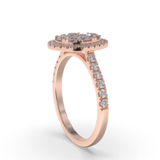 1.00ct Elegant Round Diamond Cluster Ring