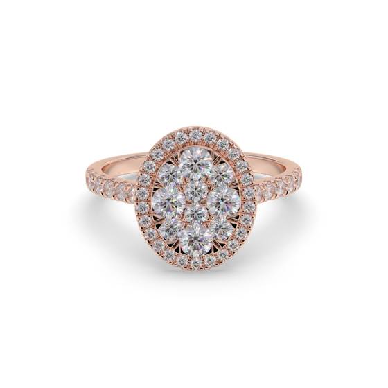 1.00ct Elegant Round Diamond Cluster Ring