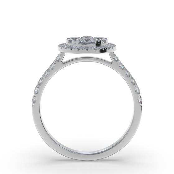 1.00ct Elegant Round Diamond Cluster Ring