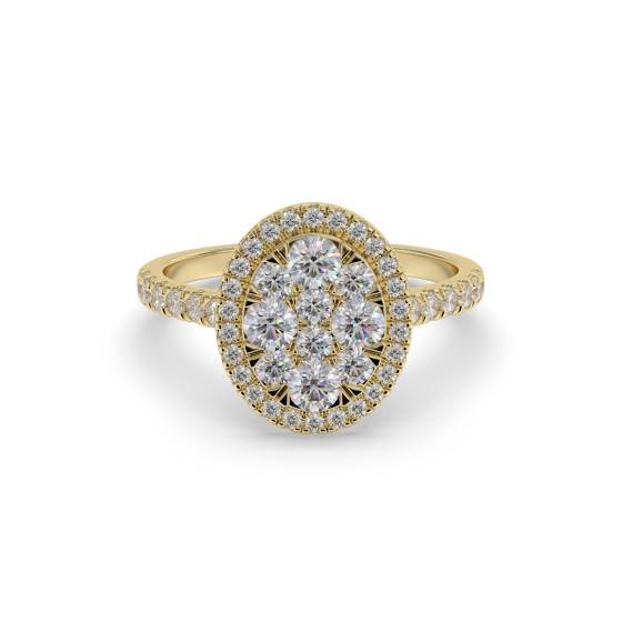 1.00ct Elegant Round Diamond Cluster Ring