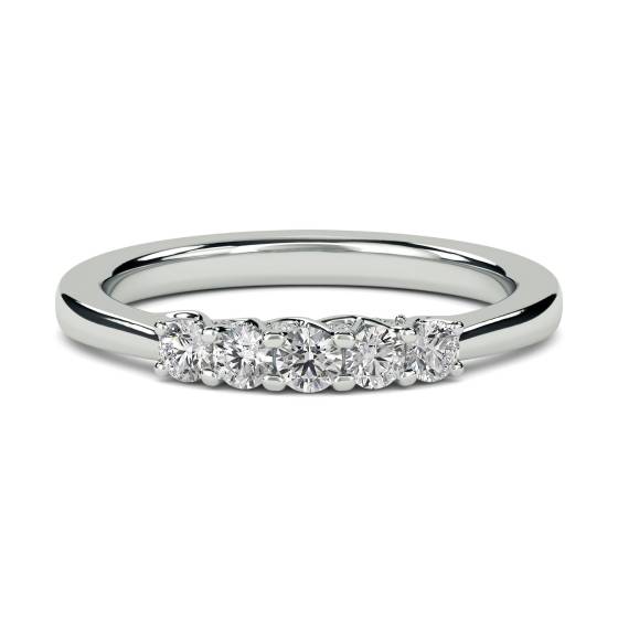 0.25ct VS/E-F Round Natural Diamond 5 Stone Ring