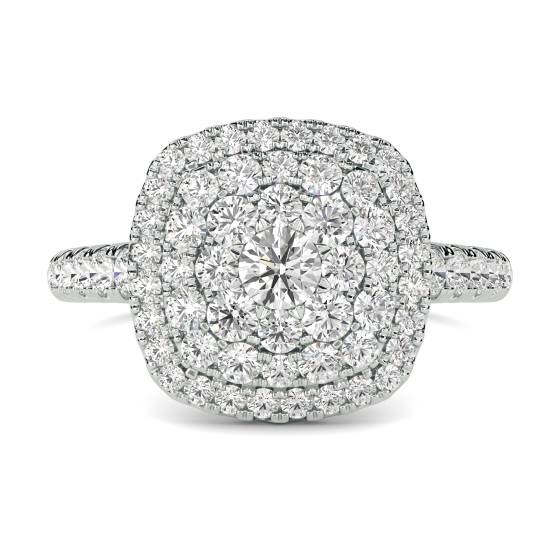 0.97ct VS/F-G Round Natural Diamond Cluster Ring