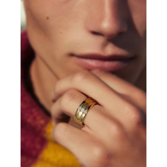 6.5mm Mens Round Diamond Ring