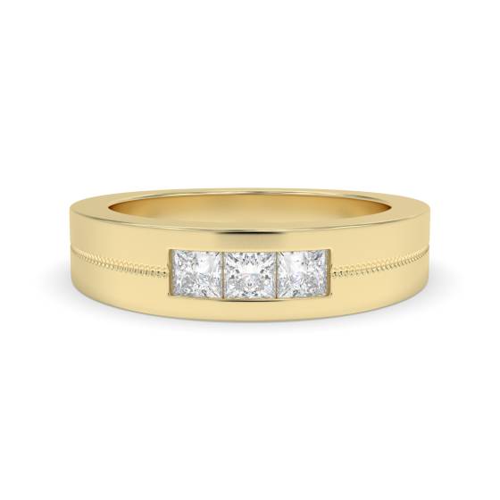 6mm Mens Princess Diamond Ring