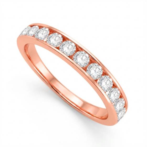 0.55ct VS/E-F Round Natural Diamond Eternity Ring