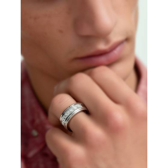 6mm Mens Princess Diamond Ring