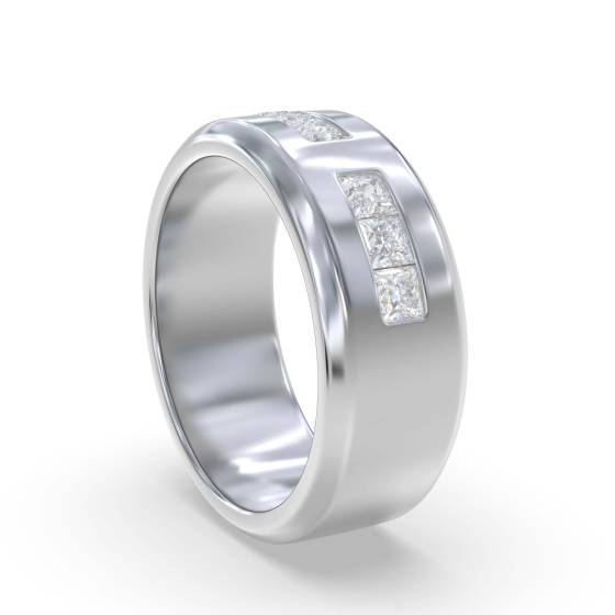 7mm Mens Princess Diamond Ring
