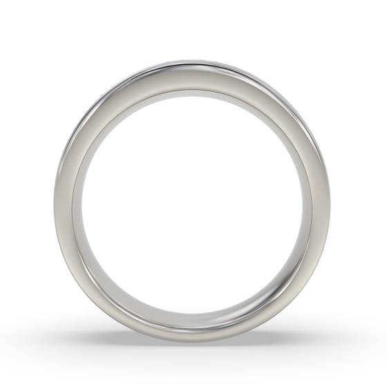 6.5mm Mens Princess Emerald Gemstone Bezel Set Ring