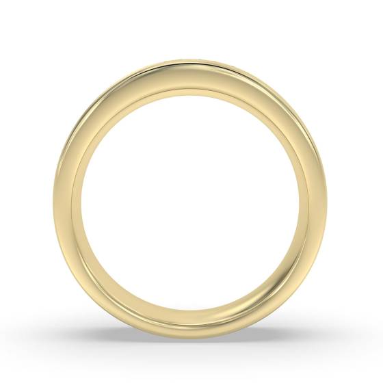 6.5mm Mens Princess Emerald Gemstone Bezel Set Ring