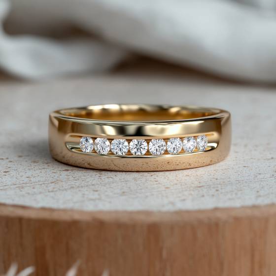 6mm Mens Round Diamond Ring