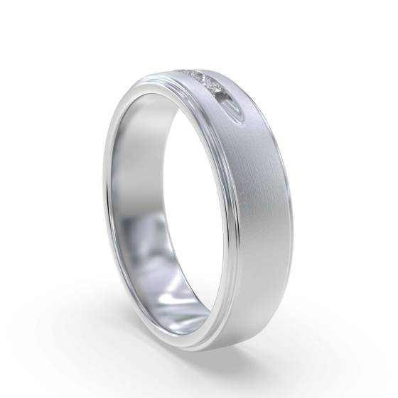 5.5mm Mens Round Diamond Ring