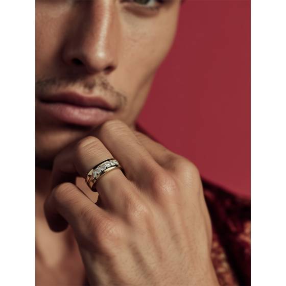 5.5mm Mens Round Diamond Ring