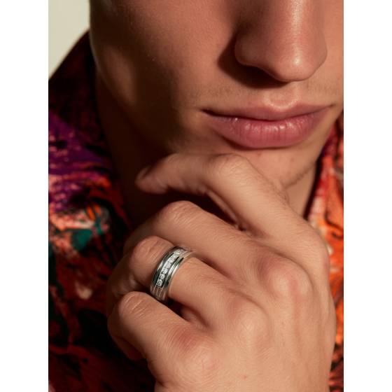 6.5mm Mens Round Diamond Ring