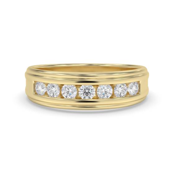 6.5mm Mens Round Diamond Ring