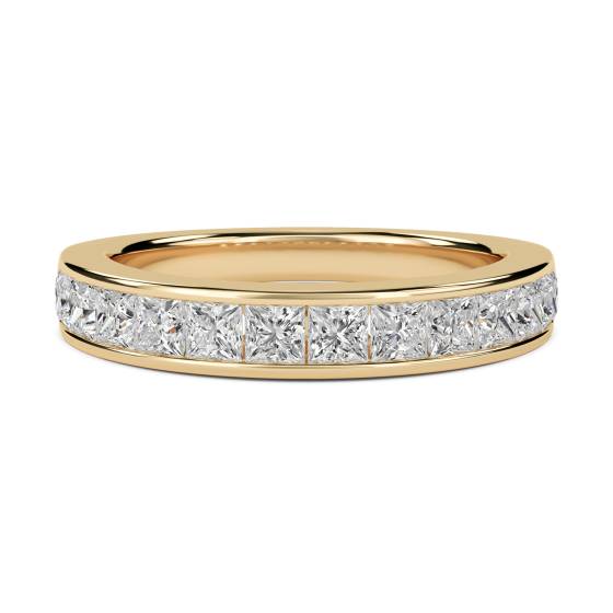 1.00ct VS/E-F 4mm Princess Natural Diamond Half Eternity Ring