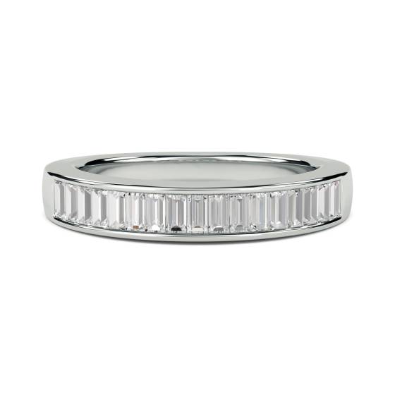 0.75ct VS/E-F 4mm Elegant Baguette Natural Diamond Eternity Ring