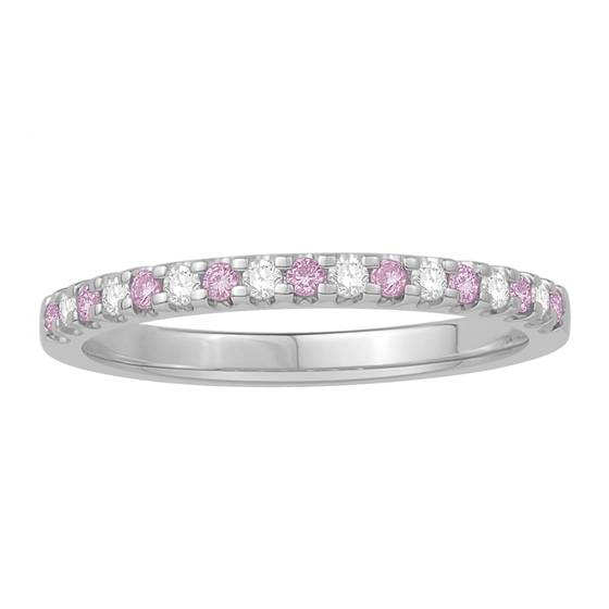 2mm Pink Sapphire And Diamond Eternity Ring