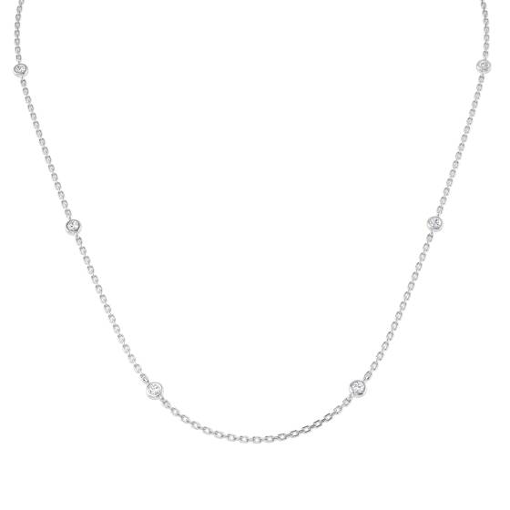 1.49ct VS/F Round cut Lab Grown Diamond Spectacle Necklace in 9k White Gold