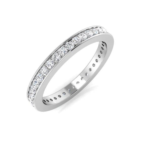 0.50ct SI2/G Round cut Natural Diamond Full Eternity Ring in Platinum