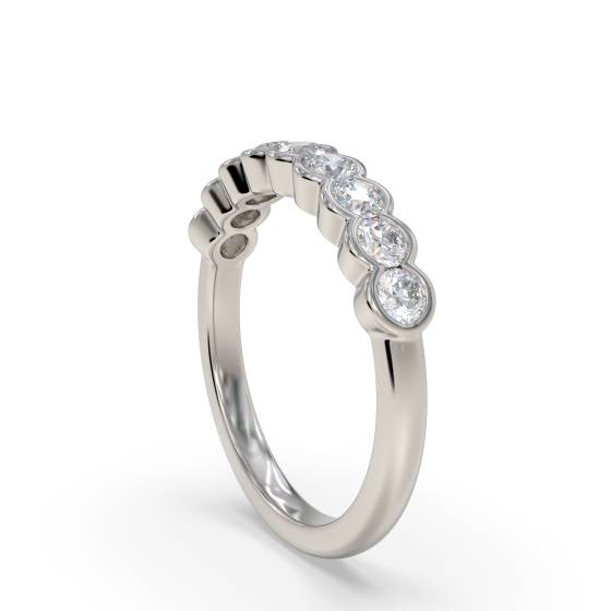 0.60ct VS/F-G Round Semi Bezel Set Half Eternity Ring