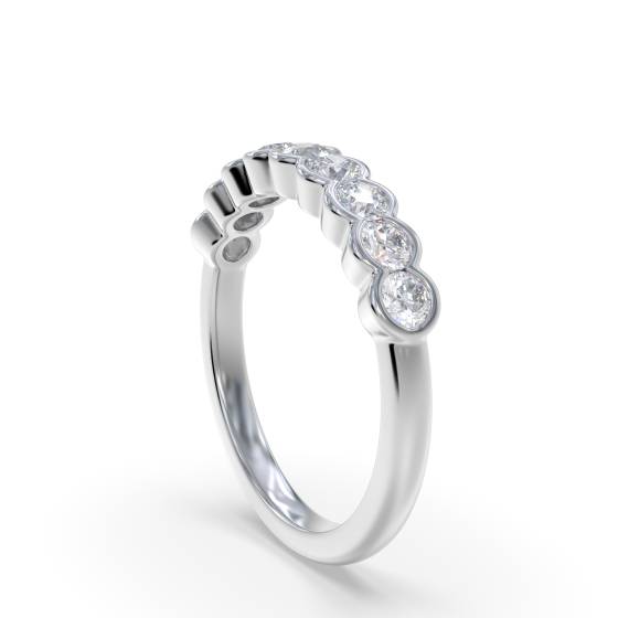 0.60ct VS/F-G Round Semi Bezel Set Half Eternity Ring