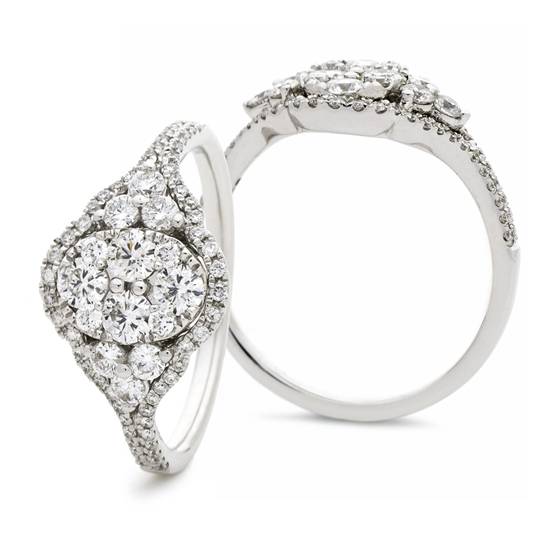 0.80ct VS/E-F Round Cluster Natural Diamond Ring