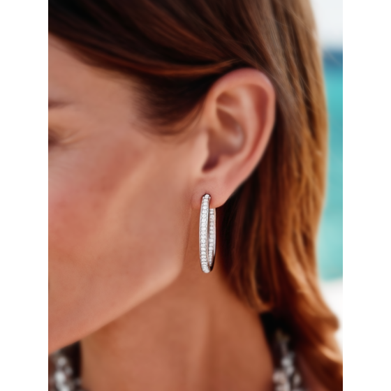 0.75ct Modern Round Diamond Hoop Earrings