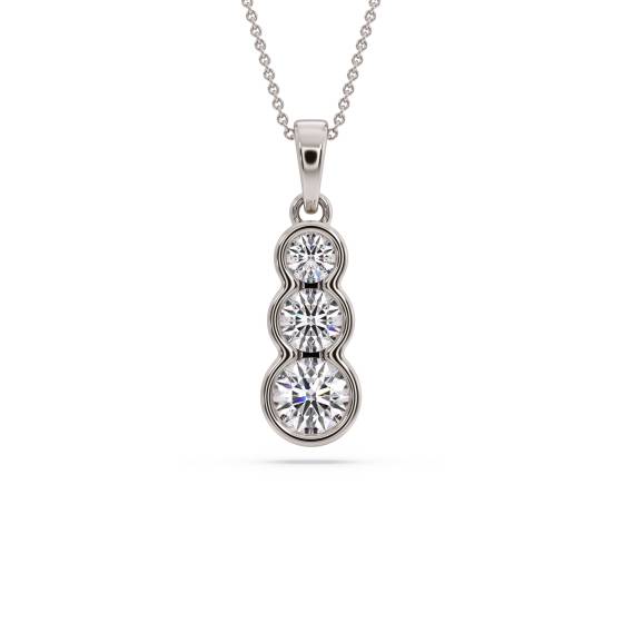 Elegant Round Diamond Trilogy Pendant