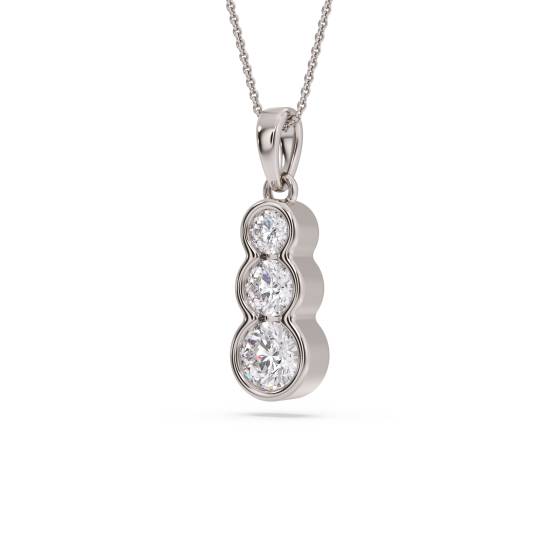 Elegant Round Diamond Trilogy Pendant