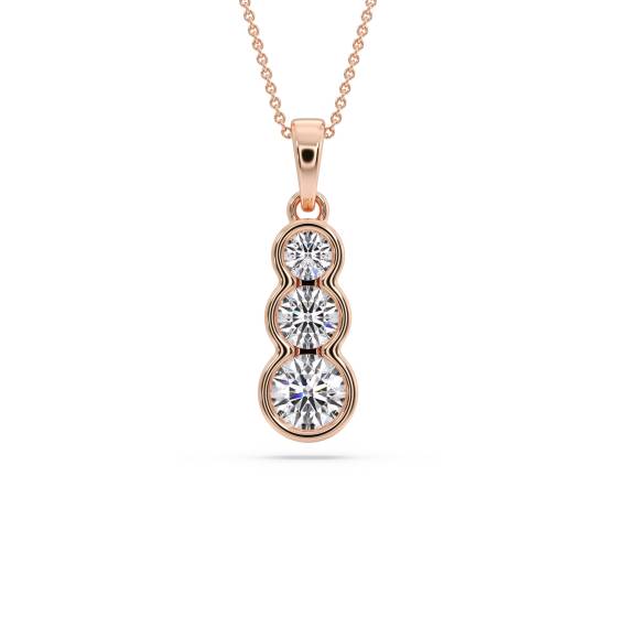 Elegant Round Diamond Trilogy Pendant