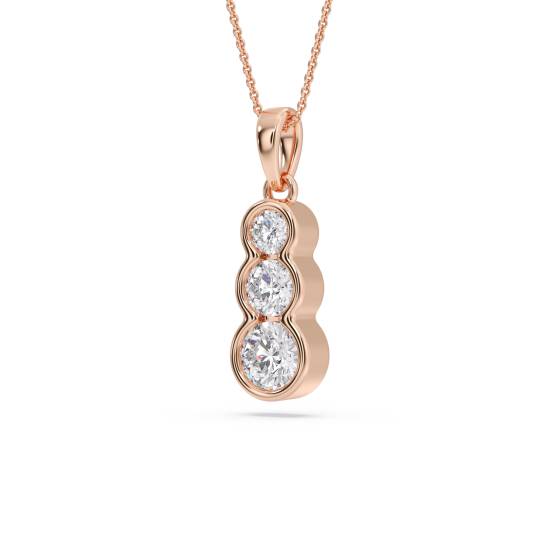 Elegant Round Diamond Trilogy Pendant