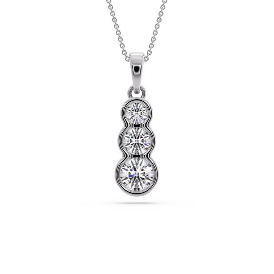 Elegant Round Diamond Trilogy Pendant