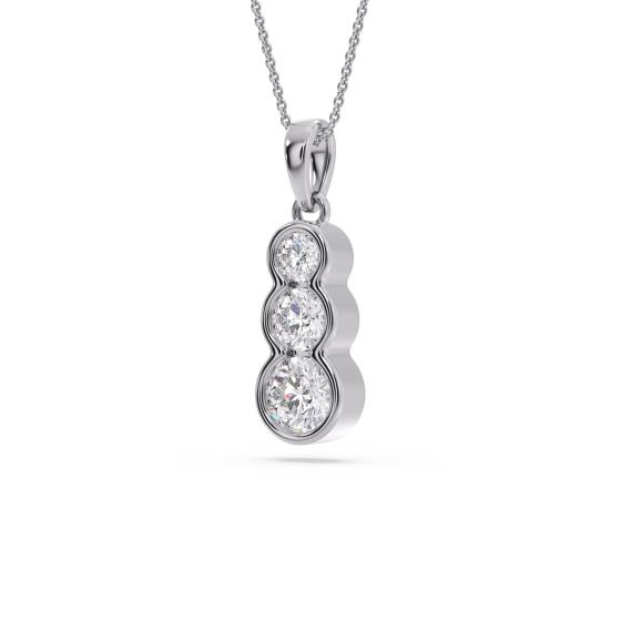 Elegant Round Diamond Trilogy Pendant