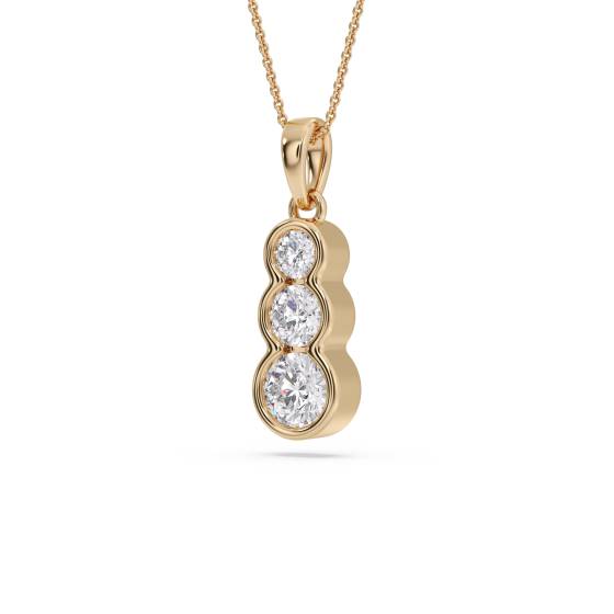 Elegant Round Diamond Trilogy Pendant