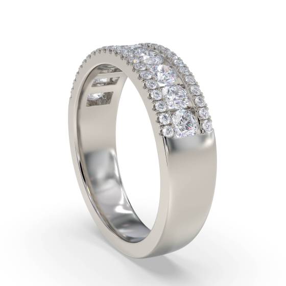 1.50ct Elegant Round Diamond Multi Row Dress Ring