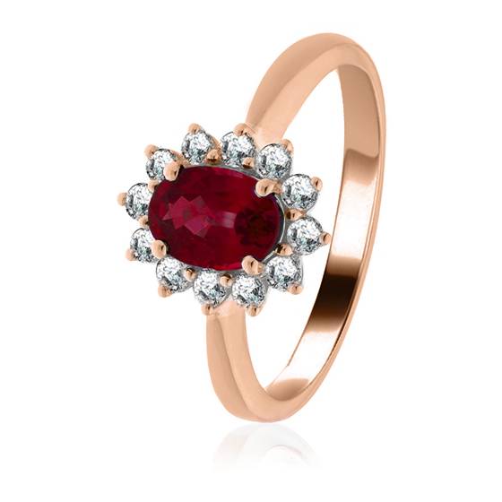 1.30ct Ruby and Diamond Cluster Ring