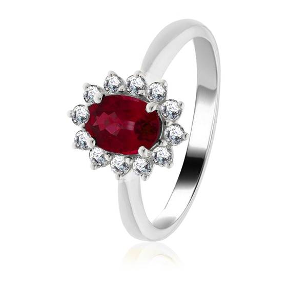1.30ct Ruby and Diamond Cluster Ring