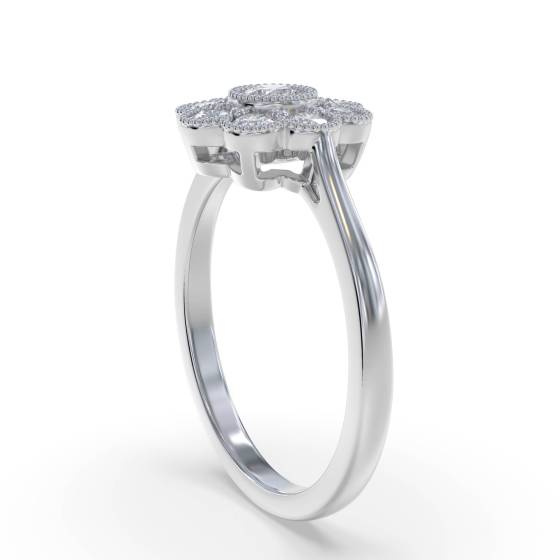 0.60ct Round Diamond Deco Cluster Ring