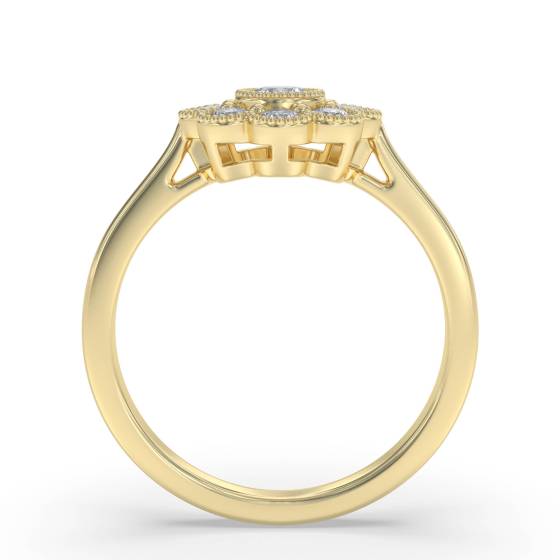 0.60ct Round Diamond Deco Cluster Ring