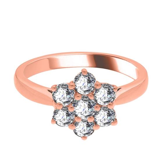 1.00ct Elegant Round Diamond Cluster Ring