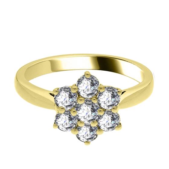 1.00ct Elegant Round Diamond Cluster Ring