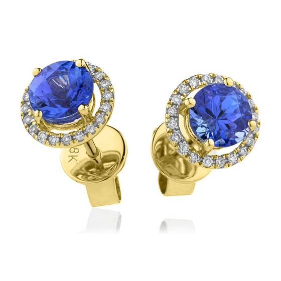 Tanzanite and Diamond Cluster Earrings