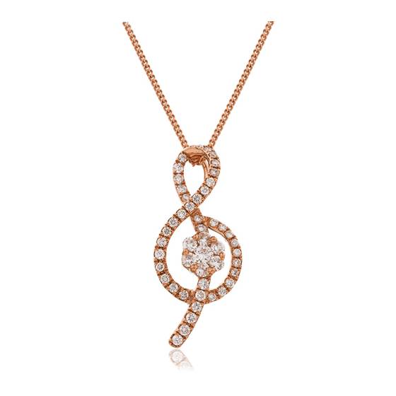 0.40ct VS/F-G Round Natural Diamond Designer Pendant