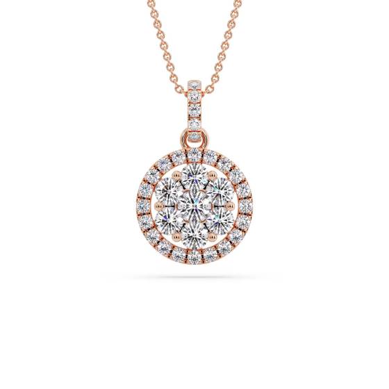 0.60ct Pave Set Round Diamond Designer Pendant