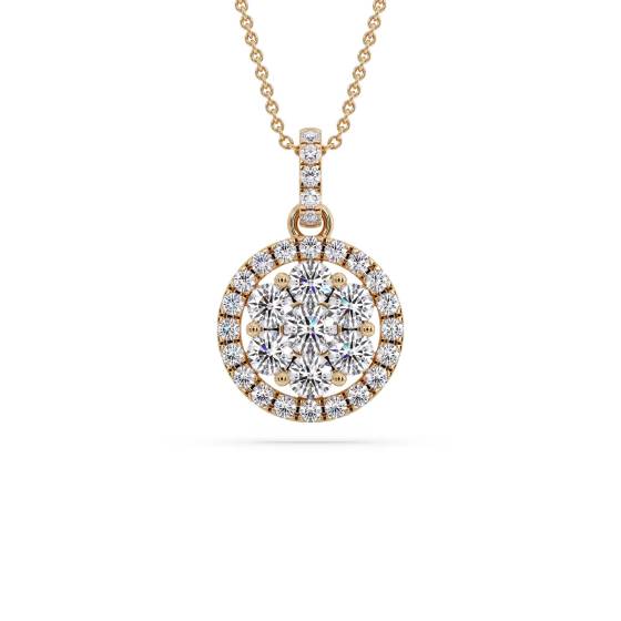 0.60ct Pave Set Round Diamond Designer Pendant