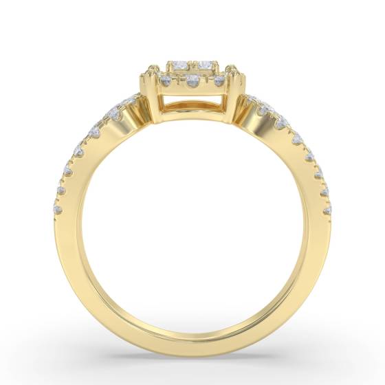 0.70ct Modern Round Diamond Cluster Ring