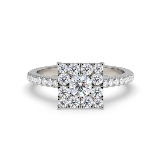 0.50ct Modern Round Diamond Cluster Ring