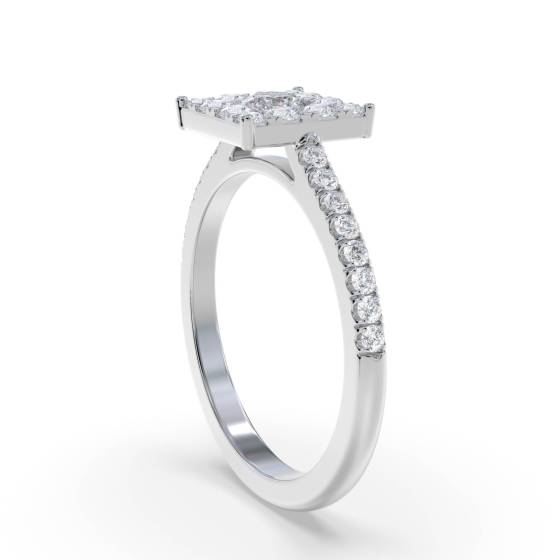 0.50ct Modern Round Diamond Cluster Ring